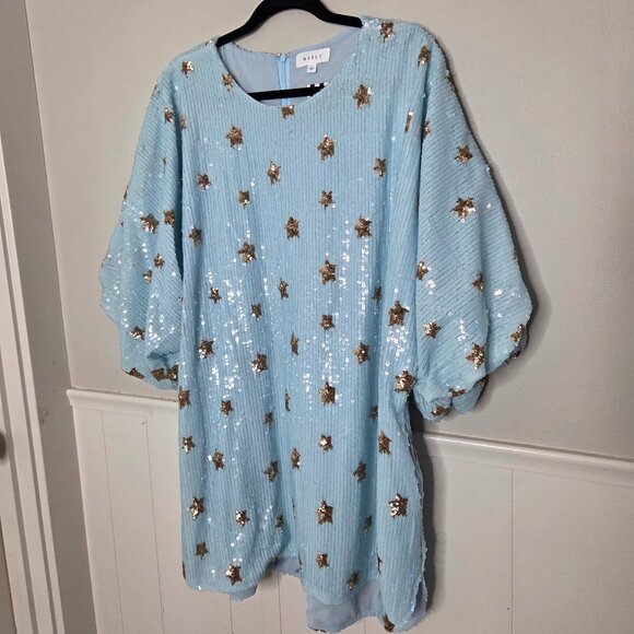 DRESSED IN LALA Shine So Bright Sequined Mini Dress - Picture 1 of 5